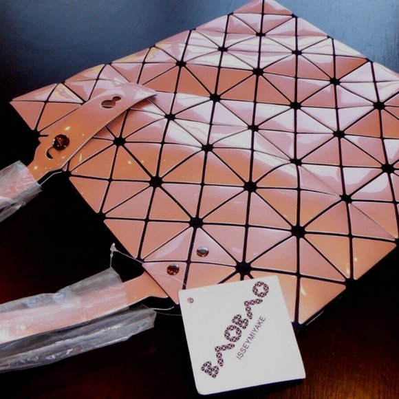 Issey Miyake BAOBAO Rose Pink Goldish Tote Handbag Bag - Picture 6 of 11